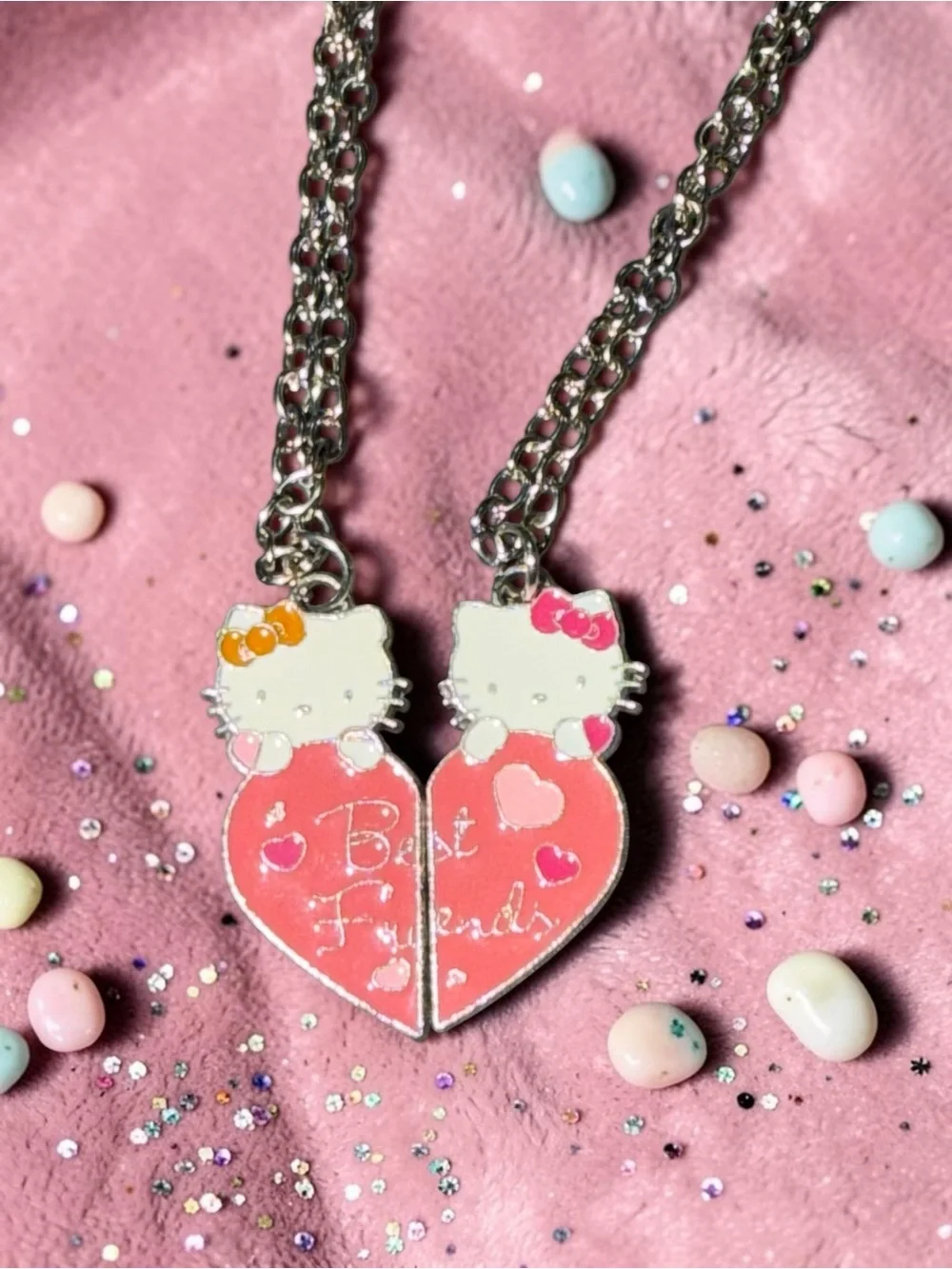 Best Friends Hello Kitty Split Heart Necklace Set | BFF Matching Necklaces